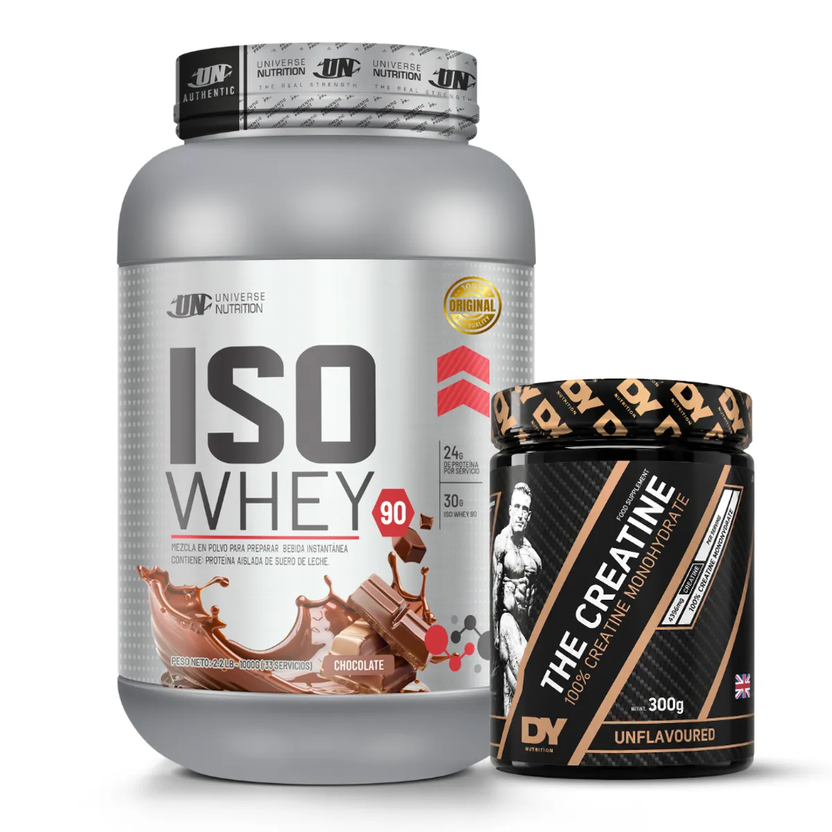 PROTEINA ISO WHEY 90 1 KG - CHOCOLATE + CREATINA DORIAN YATES 300 G - 1