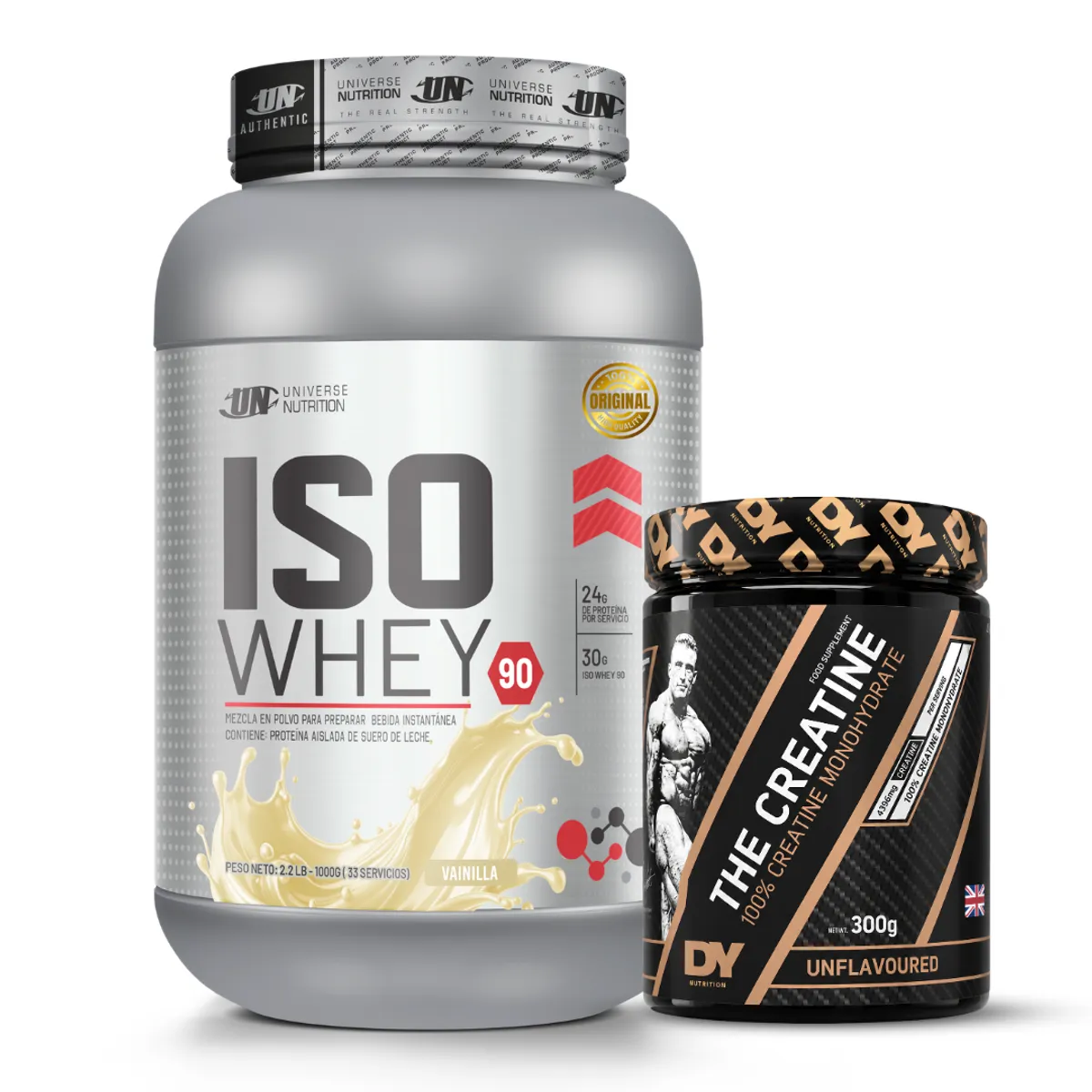 PROTEINA ISO WHEY 90 1 KG - VAINILLA + CREATINA DORIAN YATES 300 G - 1