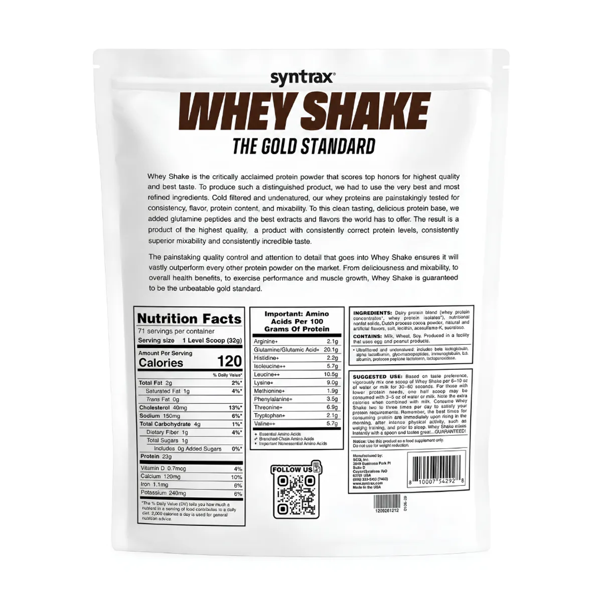 PROTEINA WHEY SHAKE 5 LB SYNTRAX - CHOCOLATE SHAKE + CREATINA ULTIMATE NUTRITION 300 G + SCOOP - 2