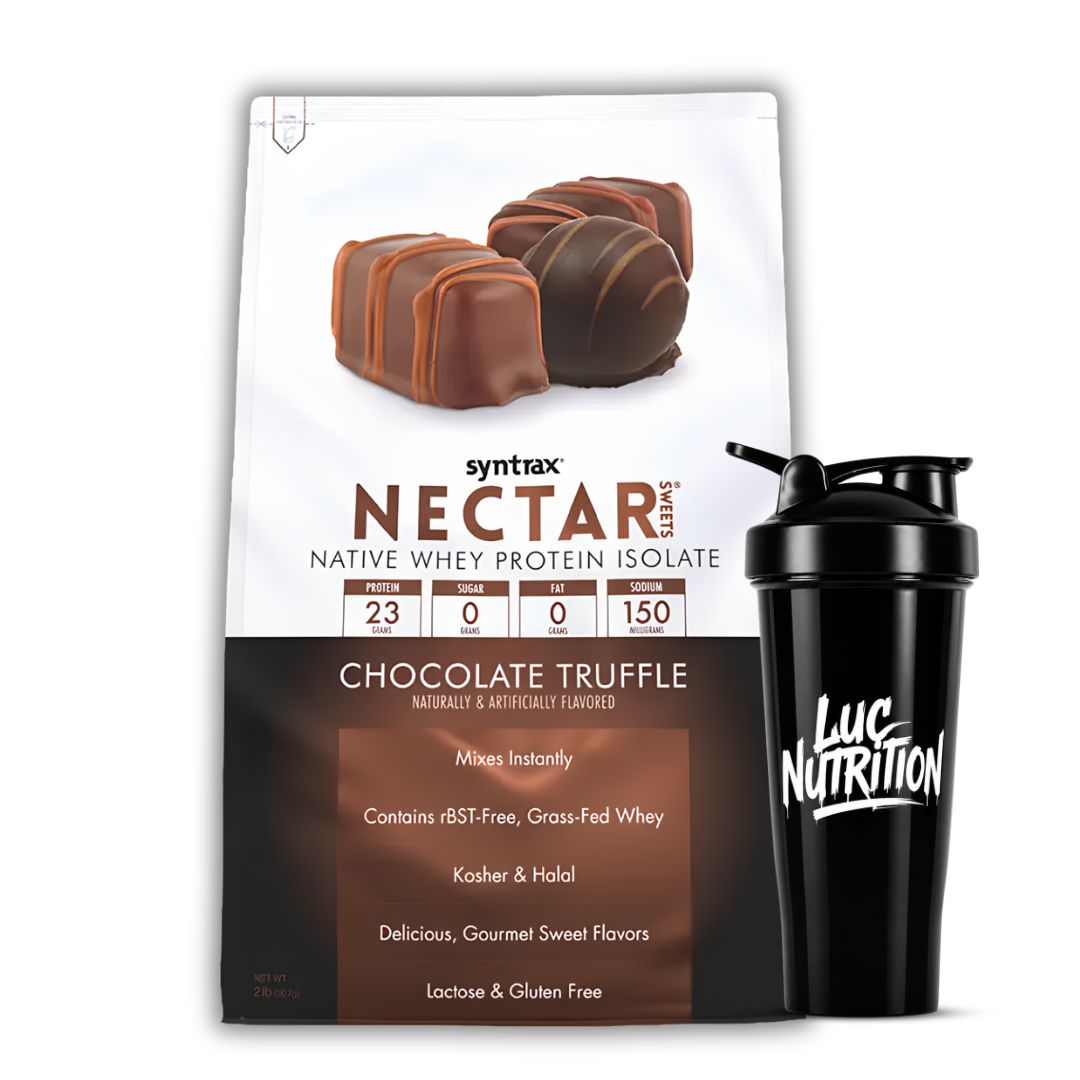 PROTEINA ISOLATADA NECTAR 2 LB SYNTRAX - CHOCOLATE TRUFFLE + SHAKER - 1