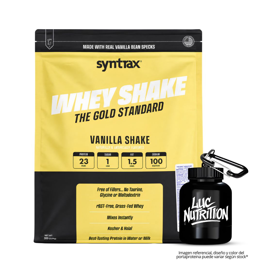 PROTEINA WHEY SHAKE 5 LB SYNTRAX - VAINILLA SHAKE + PORTAPROTEINA - 1
