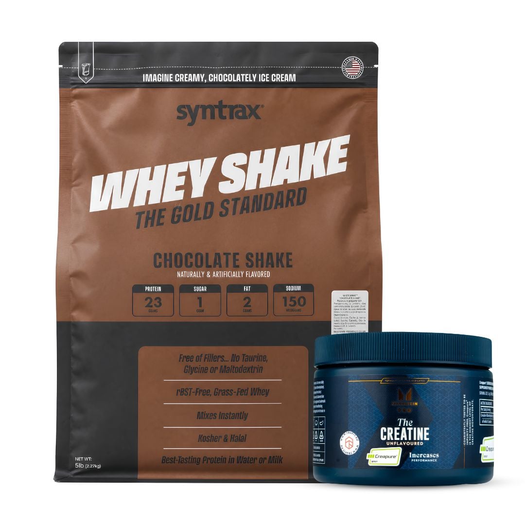 PROTEINA WHEY SHAKE 5 LB SYNTRAX - CHOCOLATE SHAKE + CREAPURE MYPROTEIN 250 G - 1