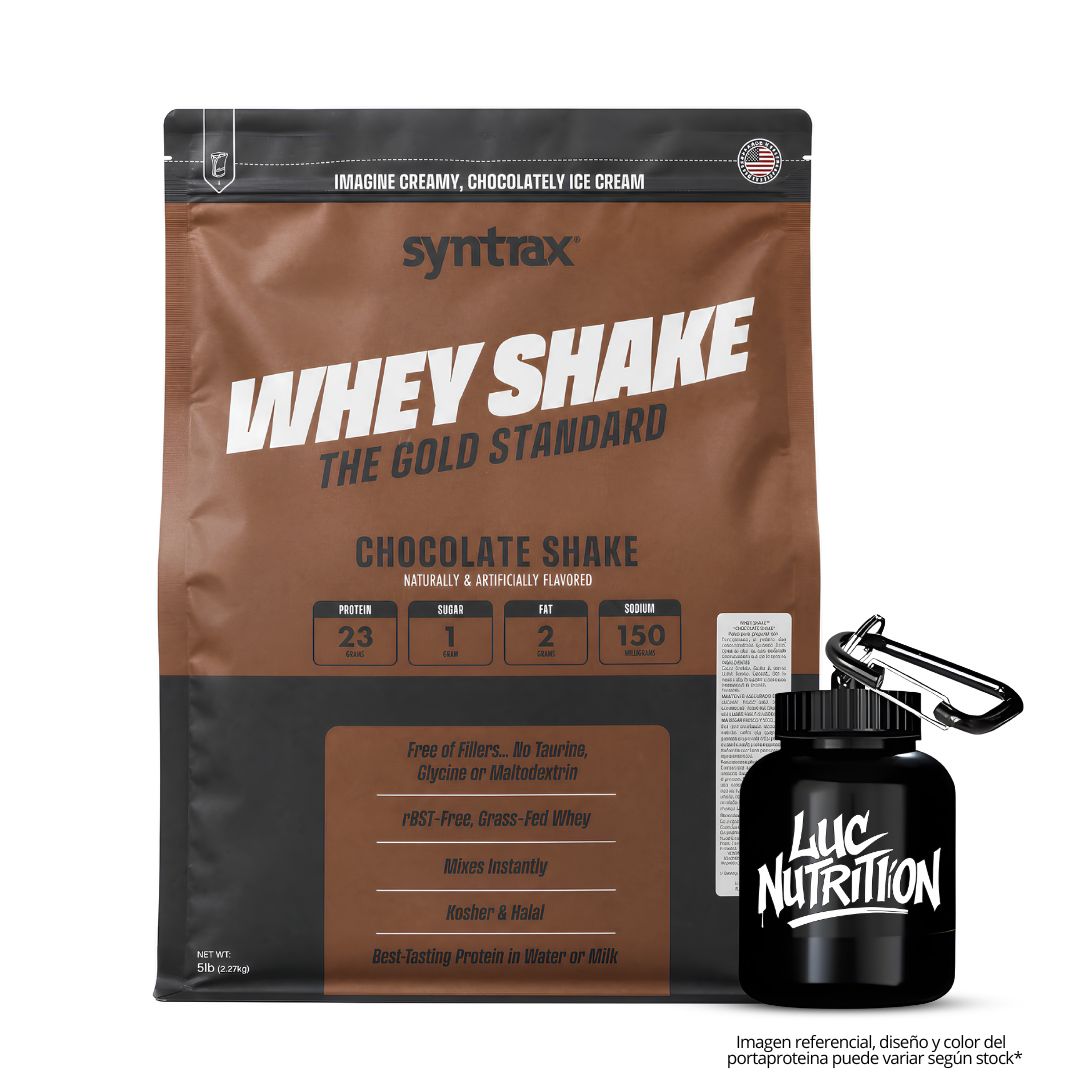 PROTEINA WHEY SHAKE 5 LB SYNTRAX - CHOCOLATE SHAKE + PORTAPROTEINA - 1