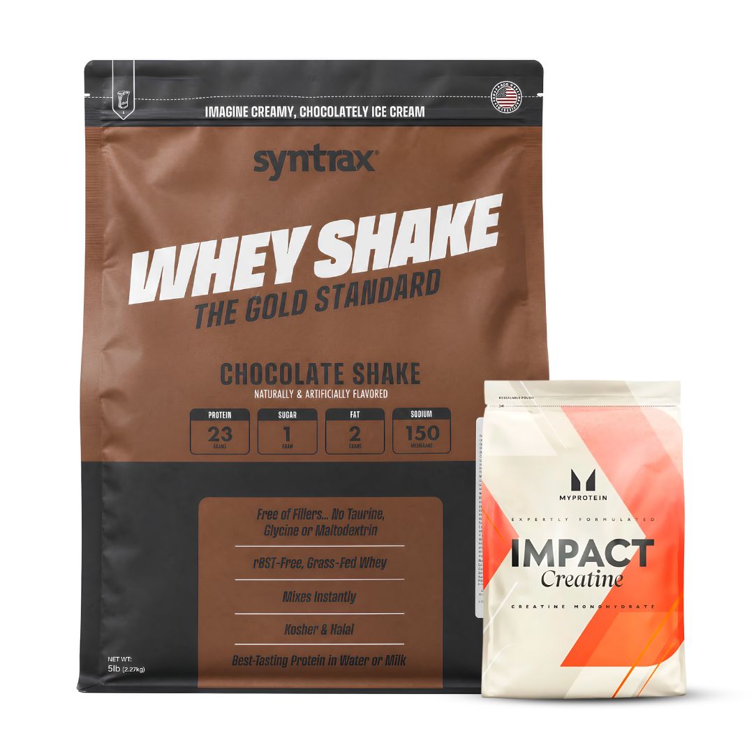 PROTEINA WHEY SHAKE 5 LB SYNTRAX - CHOCOLATE SHAKE + CREATINA MYPROTEIN 250 G - 1