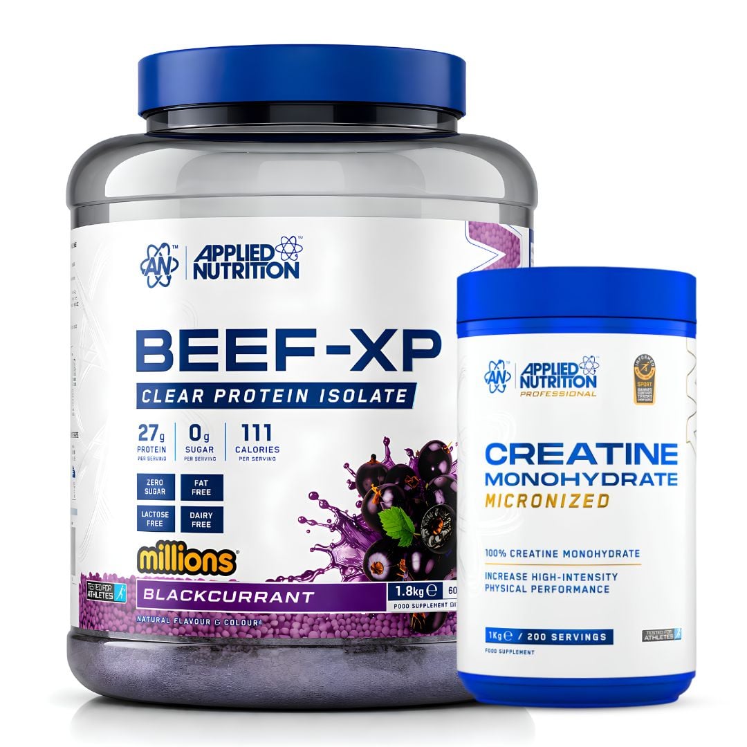PROTEINA DE CARNE BEEF XP 1.8 KG - BLACKCURRANT + CREATINA APPLIED NUTRITION 1 KG - 1