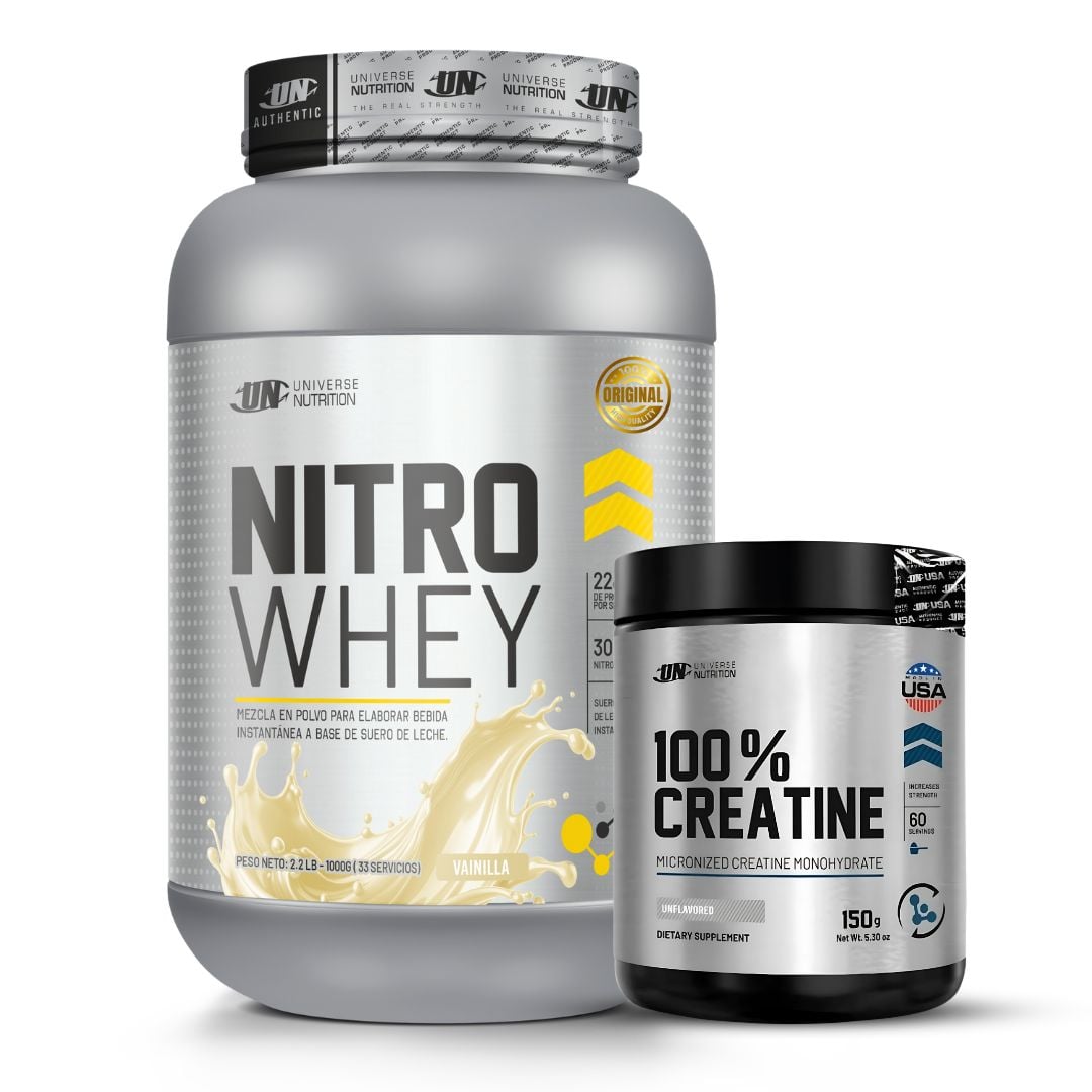 PROTEINA NITRO WHEY 1 KG - VAINILLA + CREATINA UNIVERSE NUTRITION 150 G - 1