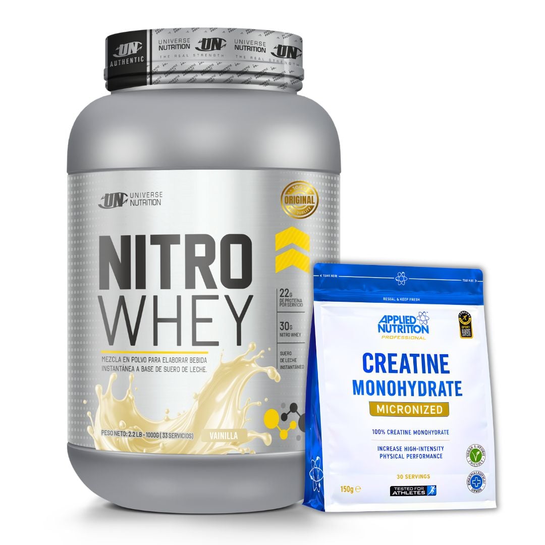 PROTEINA NITRO WHEY 1 KG - VAINILLA + CREATINA APPLIED NUTRITION 150 G - 1