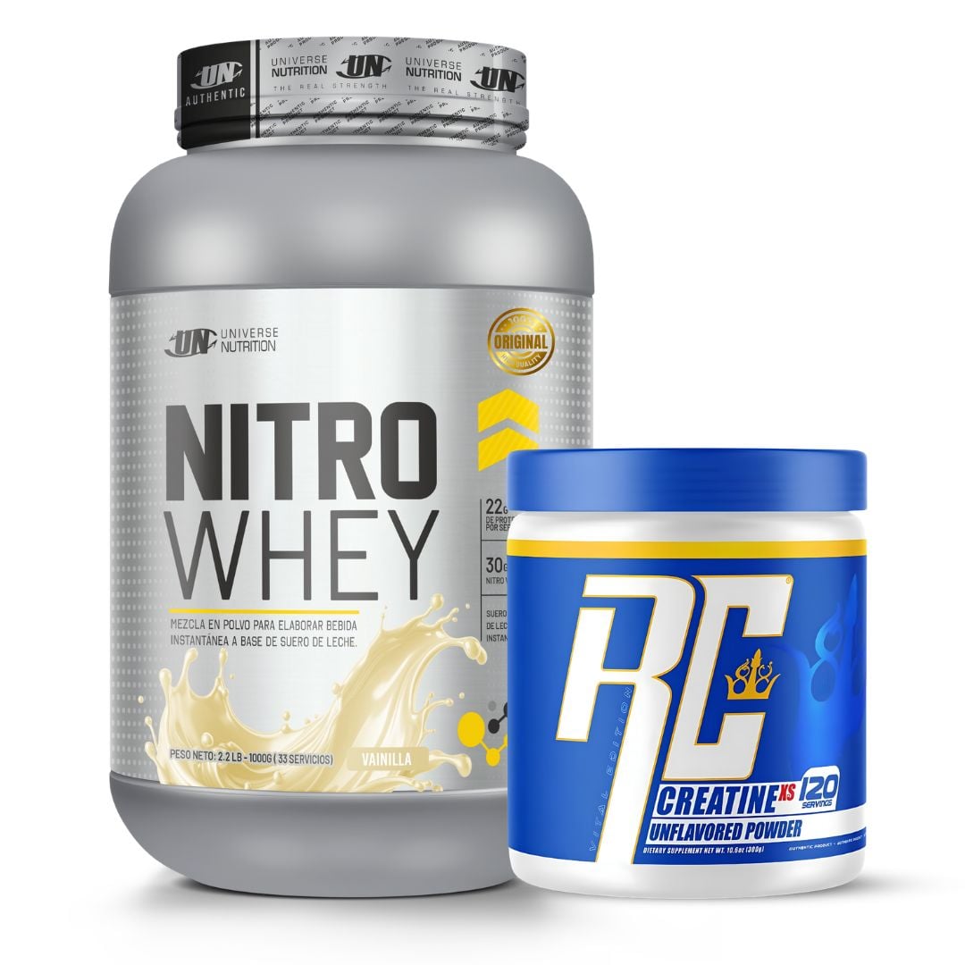 PROTEINA NITRO WHEY 1 KG - VAINILLA + CREATINA RONNIE COLEMAN 300 G - 1