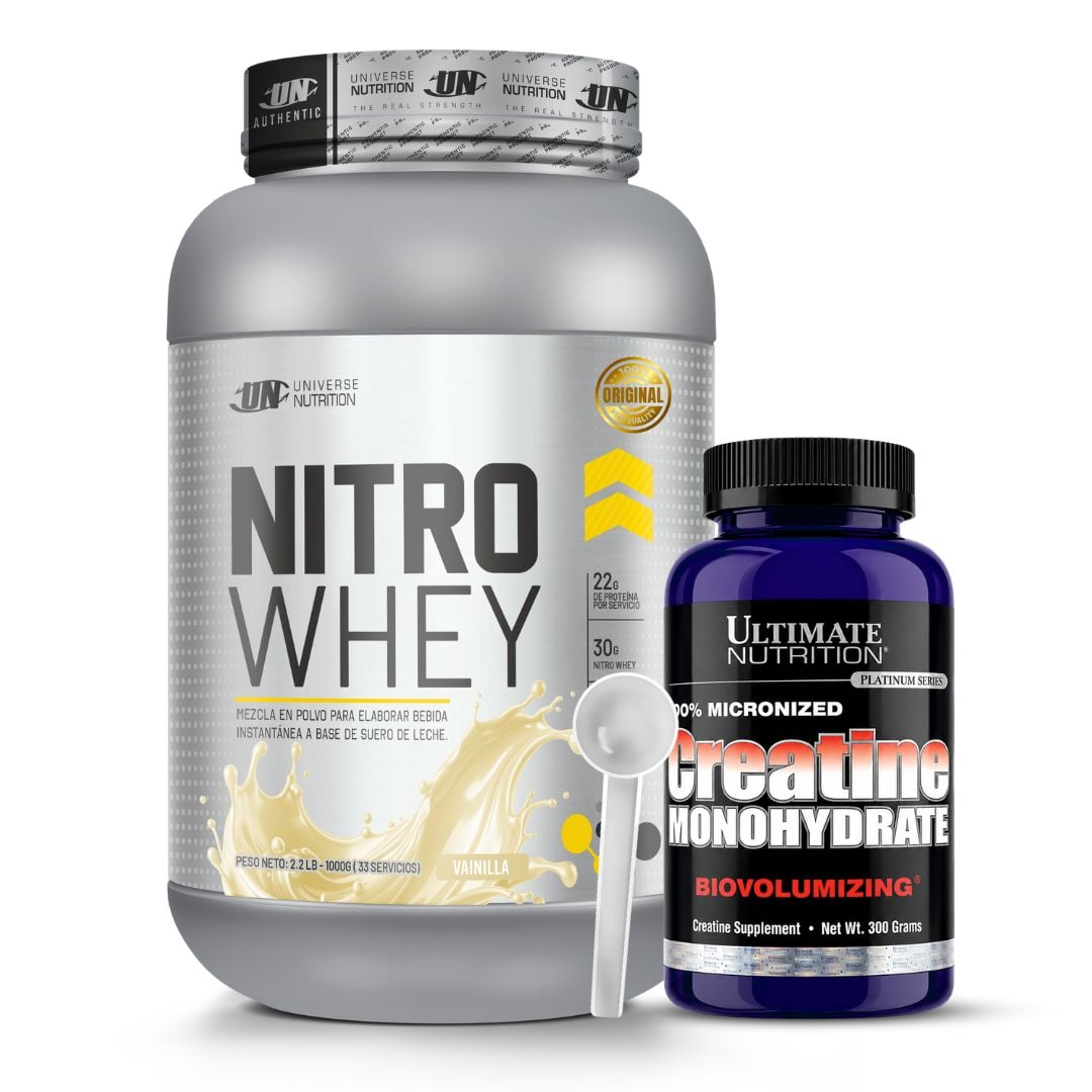 PROTEINA NITRO WHEY 1 KG - VAINILLA + CREATINA ULTIMATE NUTRITION 300 G + SCOOP - 1