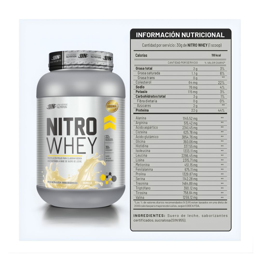PROTEINA NITRO WHEY 1 KG - VAINILLA - 2