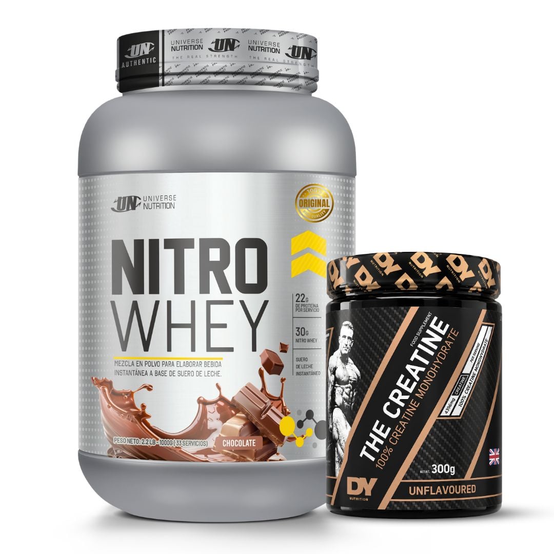 PROTEINA NITRO WHEY 1 KG - CHOCOLATE + CREATINA DORIAN YATES 300 G - 1