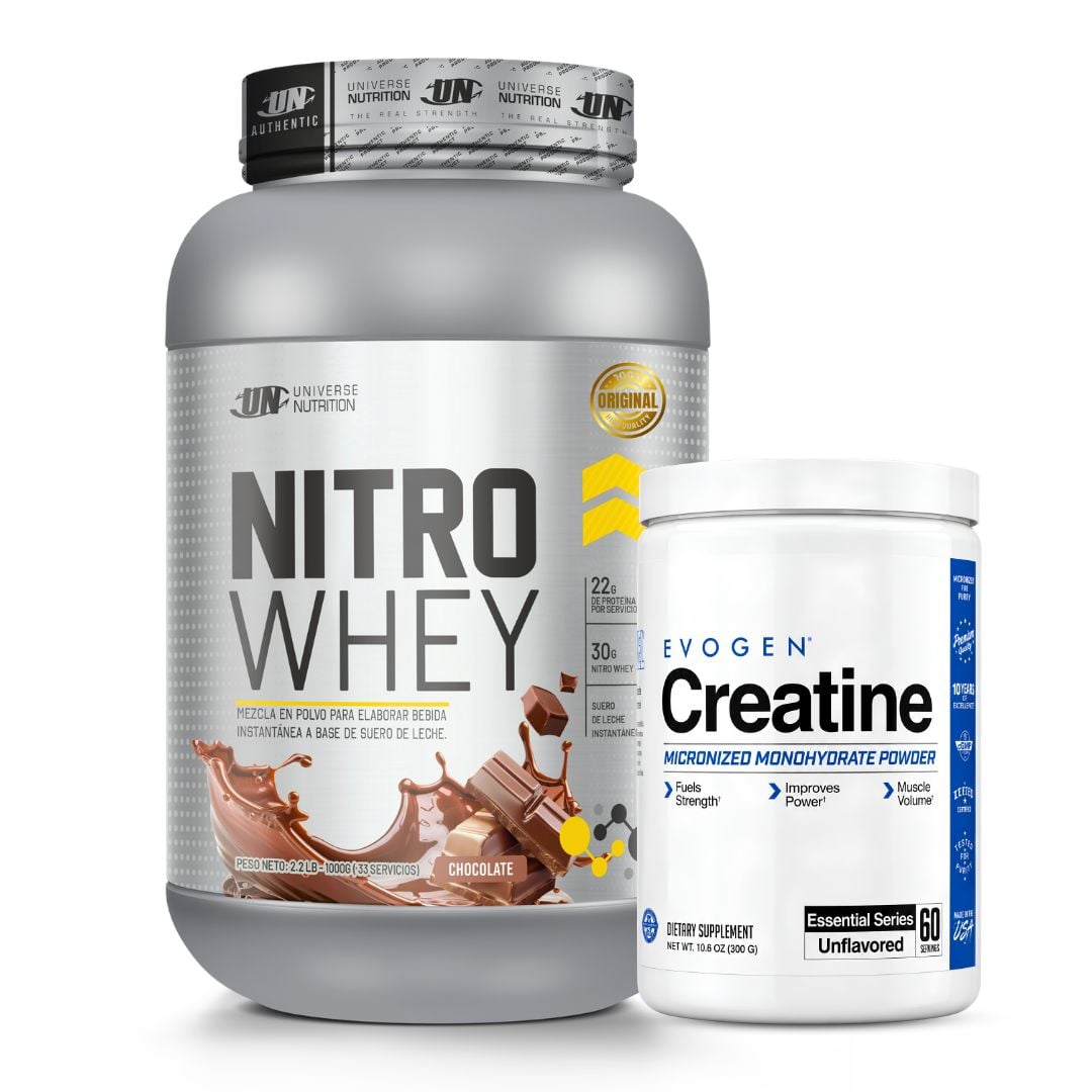 PROTEINA NITRO WHEY 1 KG- CHOCOLATE + CREATINA EVOGEN 300 G - 1