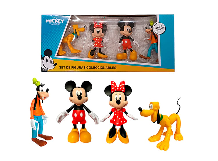 SET DE FIGURAS ARTICULABLES X 4 PCS MICKEY MOUSE MM-4DLXPG - 1