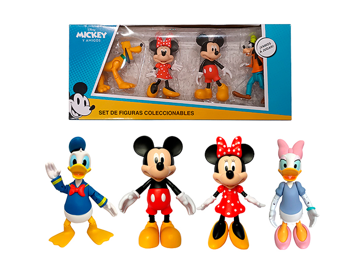 SET DE FIGURAS ARTICULABLES X 4 PCS MICKEY MOUSE MM-4DLXDD - 1