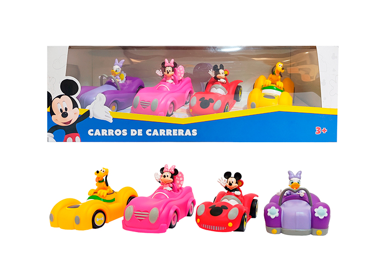 SET COCHES RODADA LIBRE X 4 PCS MICKEY MOUSE MCK-C1DP - 1