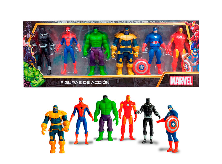 SET DE FIGURAS ARTICULABLES AVENGERS MARVEL-M6 - 1