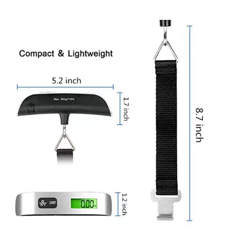 BALANZA DIGITAL PROFESIONAL PORTATIL PARA MALETAS HASTA 50KG - 3