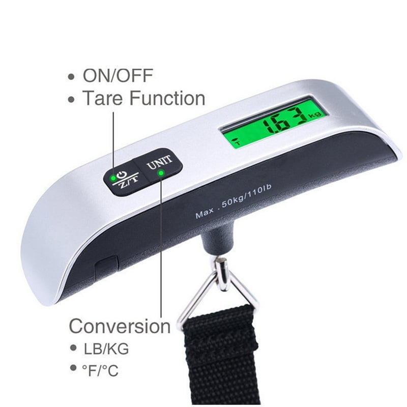 BALANZA DIGITAL PROFESIONAL PORTATIL PARA MALETAS HASTA 50KG - 4