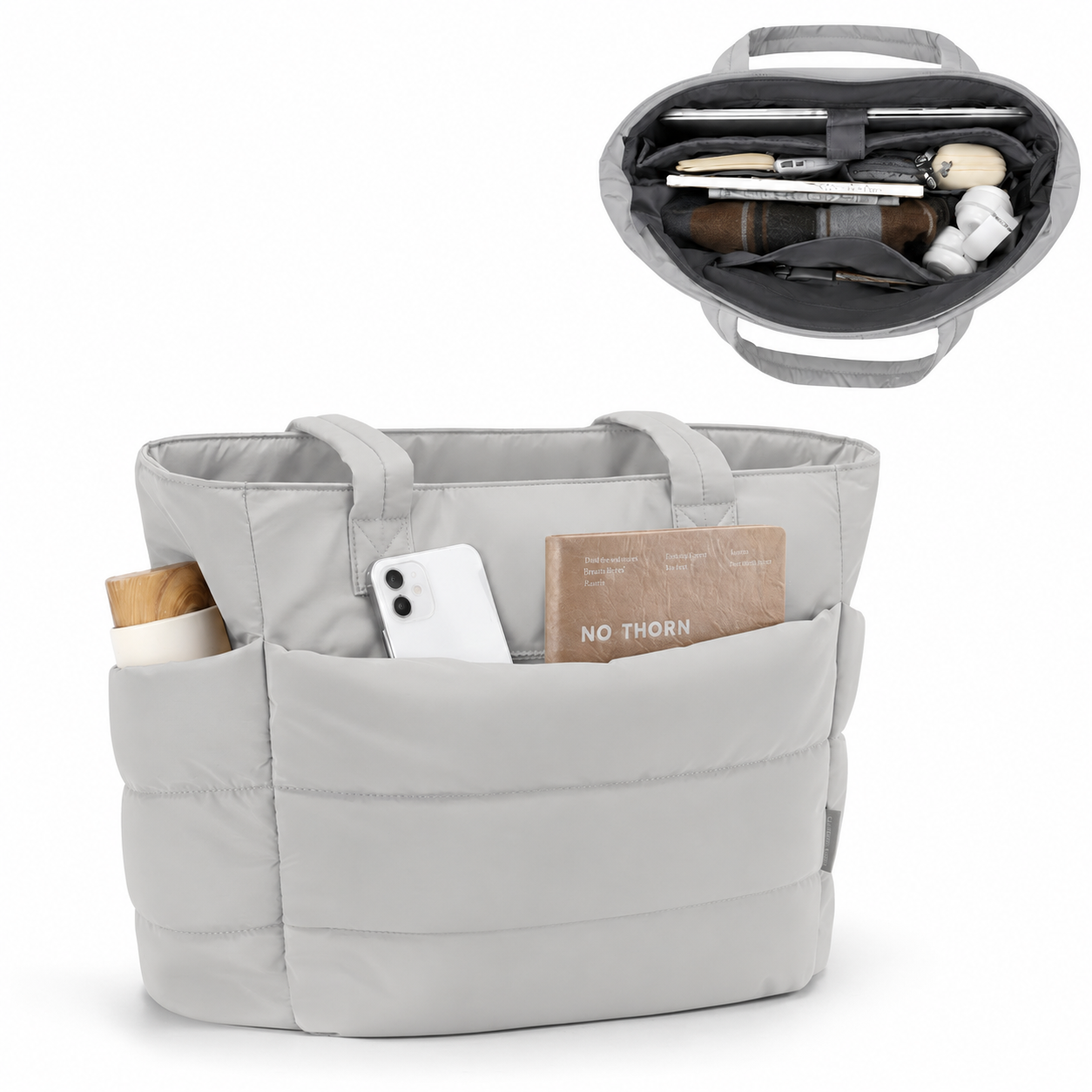 BOLSOS PUFFER TIPO TOTE BAGS PARA DAMA PORTALAPTOP - 1