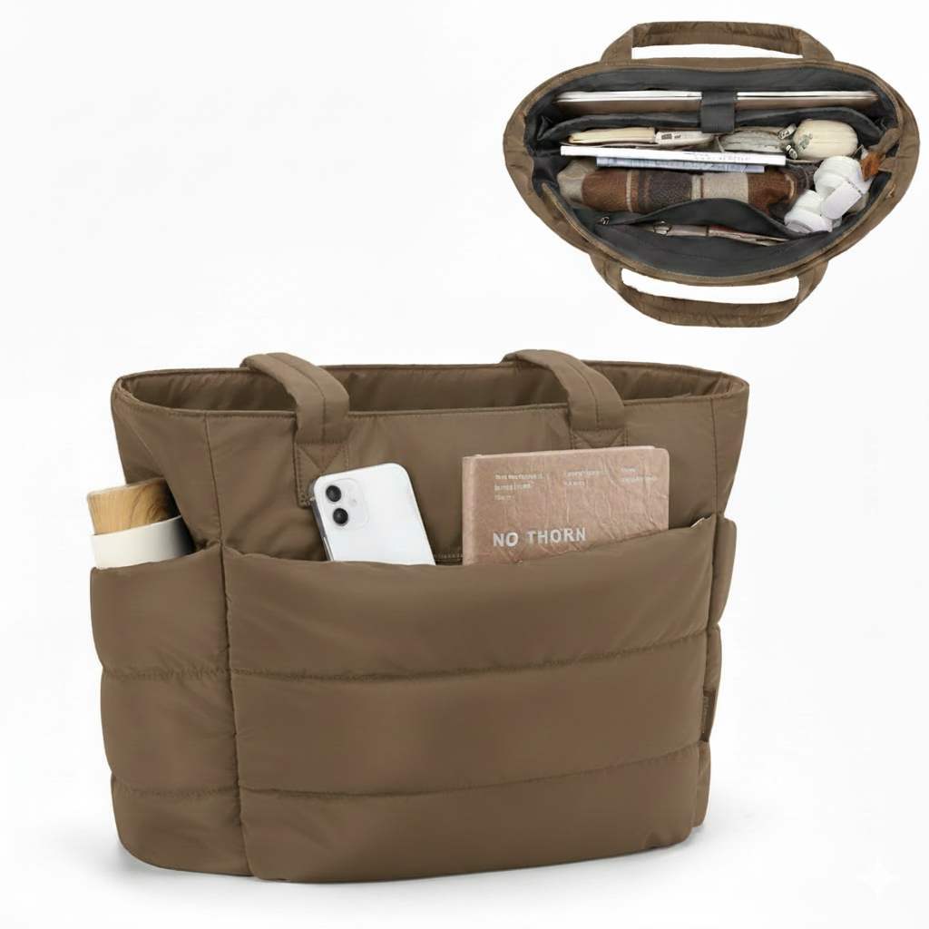 BOLSOS PUFFER TIPO TOTE BAGS PARA DAMA PORTALAPTOP - 1