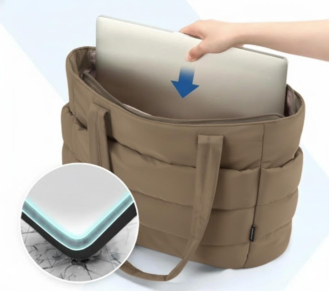 BOLSOS PUFFER TIPO TOTE BAGS PARA DAMA PORTALAPTOP - 2