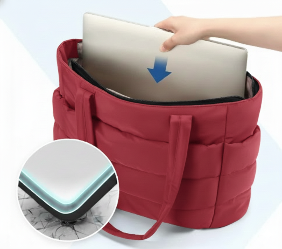 BOLSOS PUFFER TIPO TOTE BAGS PARA DAMA PORTALAPTOP - 4