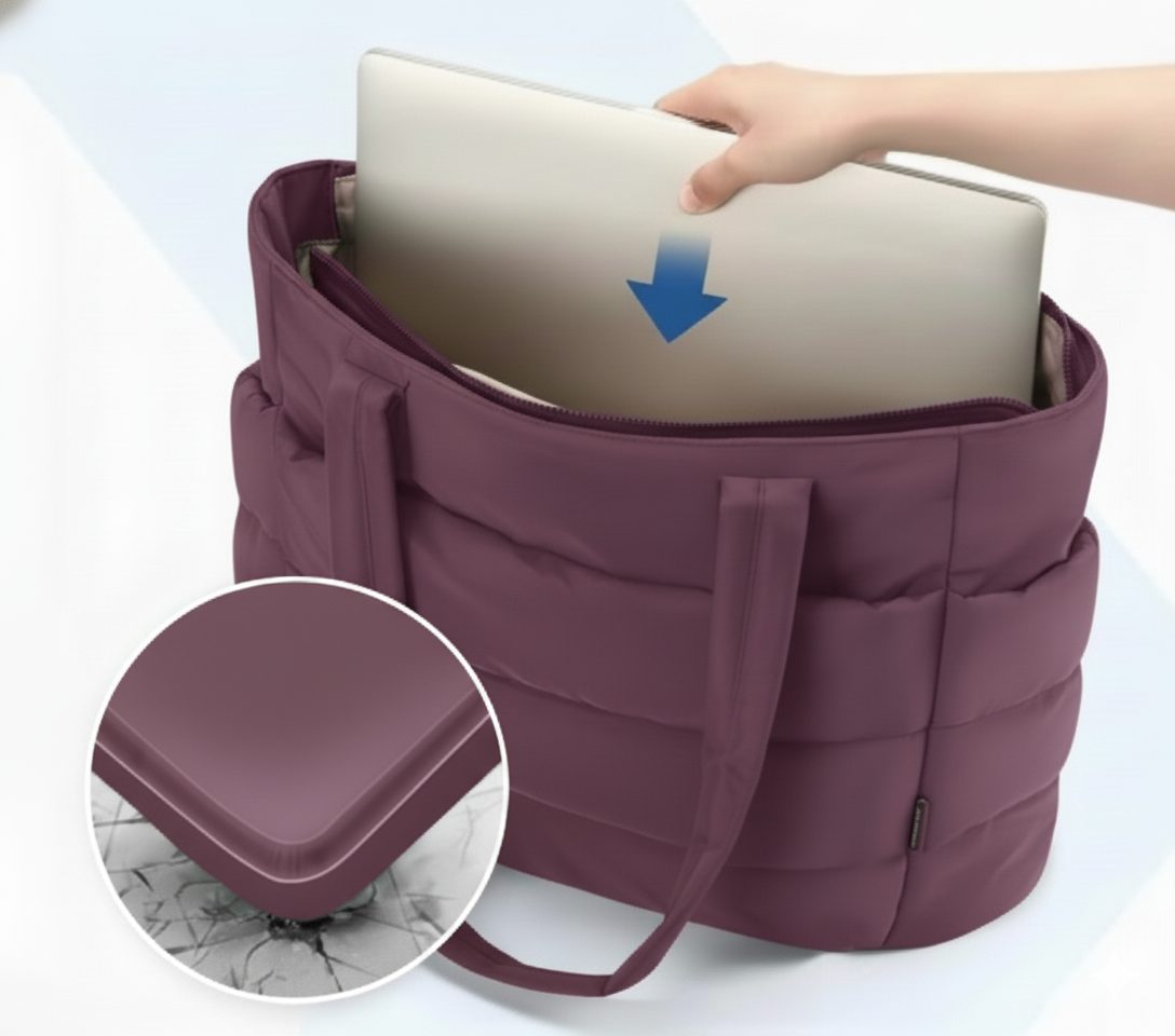 BOLSOS PUFFER TIPO TOTE BAGS PARA DAMA PORTALAPTOP - 4