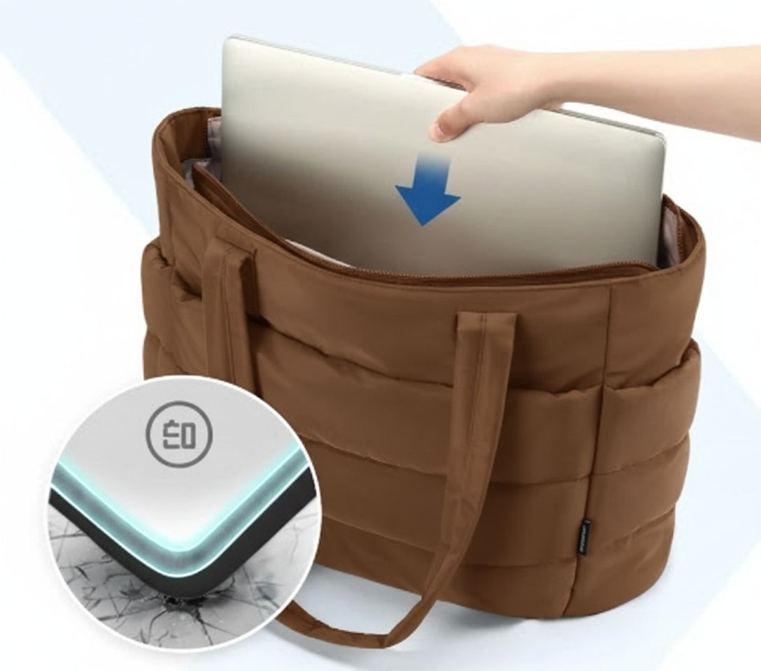BOLSOS PUFFER TIPO TOTE BAGS PARA DAMA PORTALAPTOP - 4