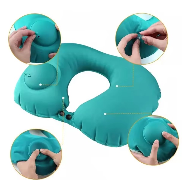 ALMOHADA PARA VIAJE O COLLARIN - INFLABLE CON BOMBA DE AIRE - 2