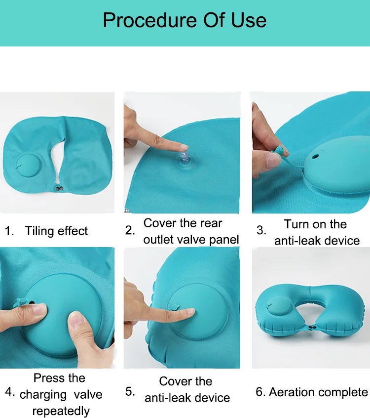ALMOHADA PARA VIAJE O COLLARIN - INFLABLE CON BOMBA DE AIRE - 3
