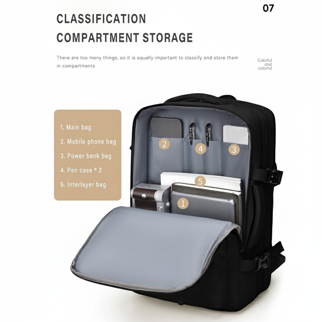 MOCHILA VIAJERA EXPANDIBLE PRO PARA EQUIPAJE DE MANO - 3