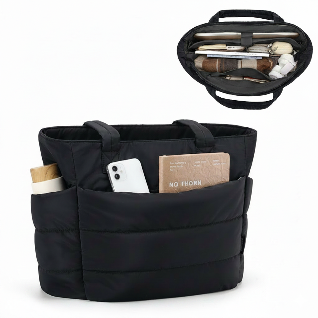 BOLSOS PUFFER TIPO TOTE BAGS PARA DAMA PORTALAPTOP - 1