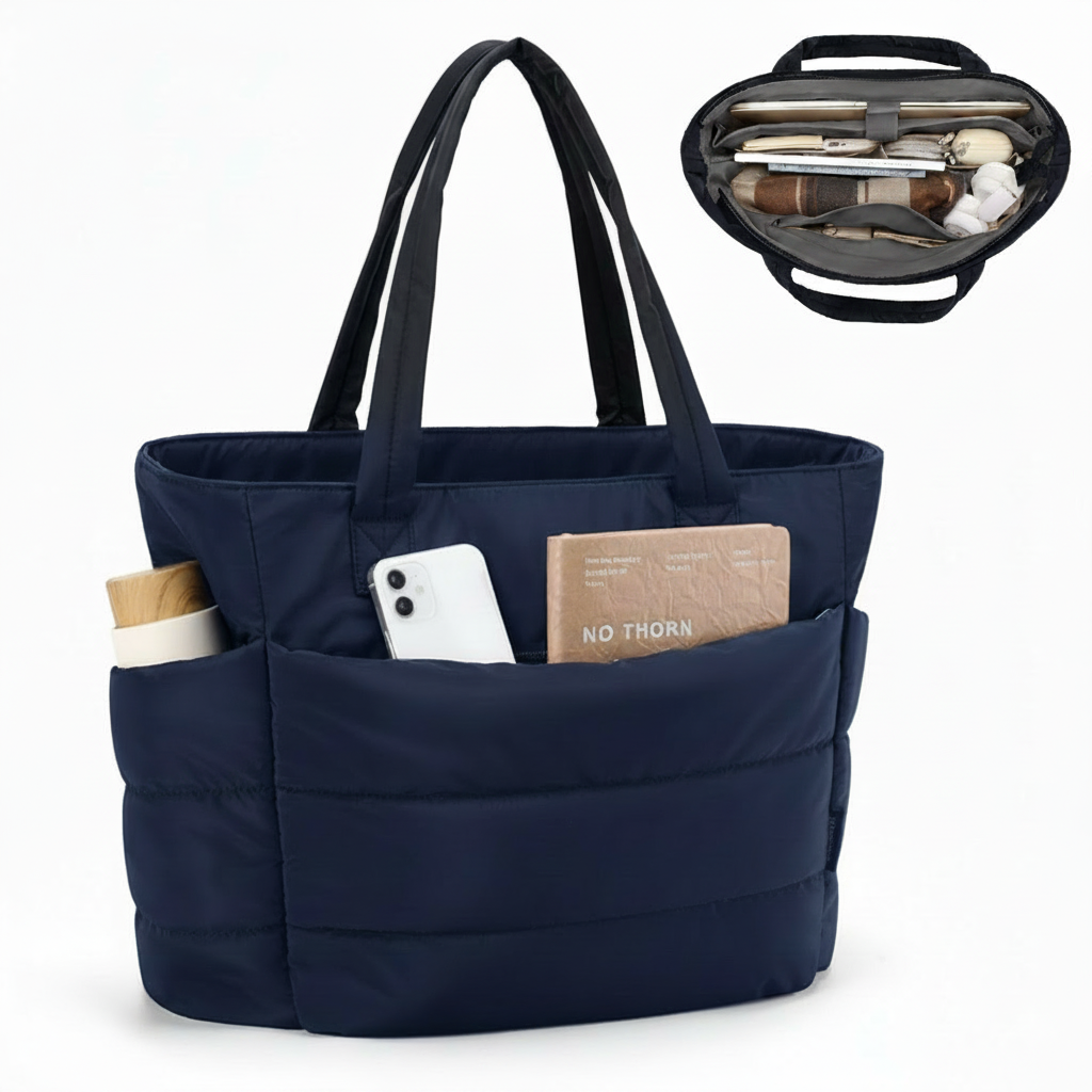 BOLSOS PUFFER TIPO TOTE BAGS PARA DAMA PORTALAPTOP - 1