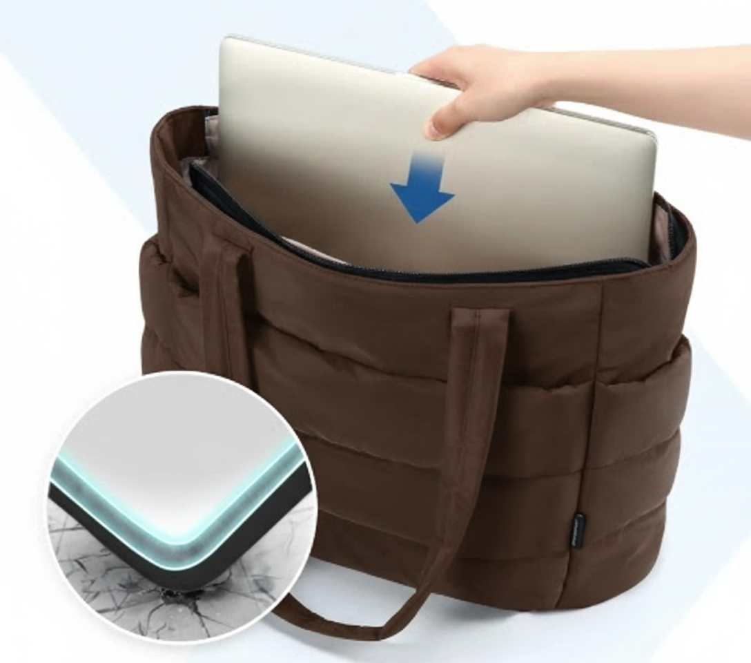 BOLSOS PUFFER TIPO TOTE BAGS PARA DAMA PORTALAPTOP - 4