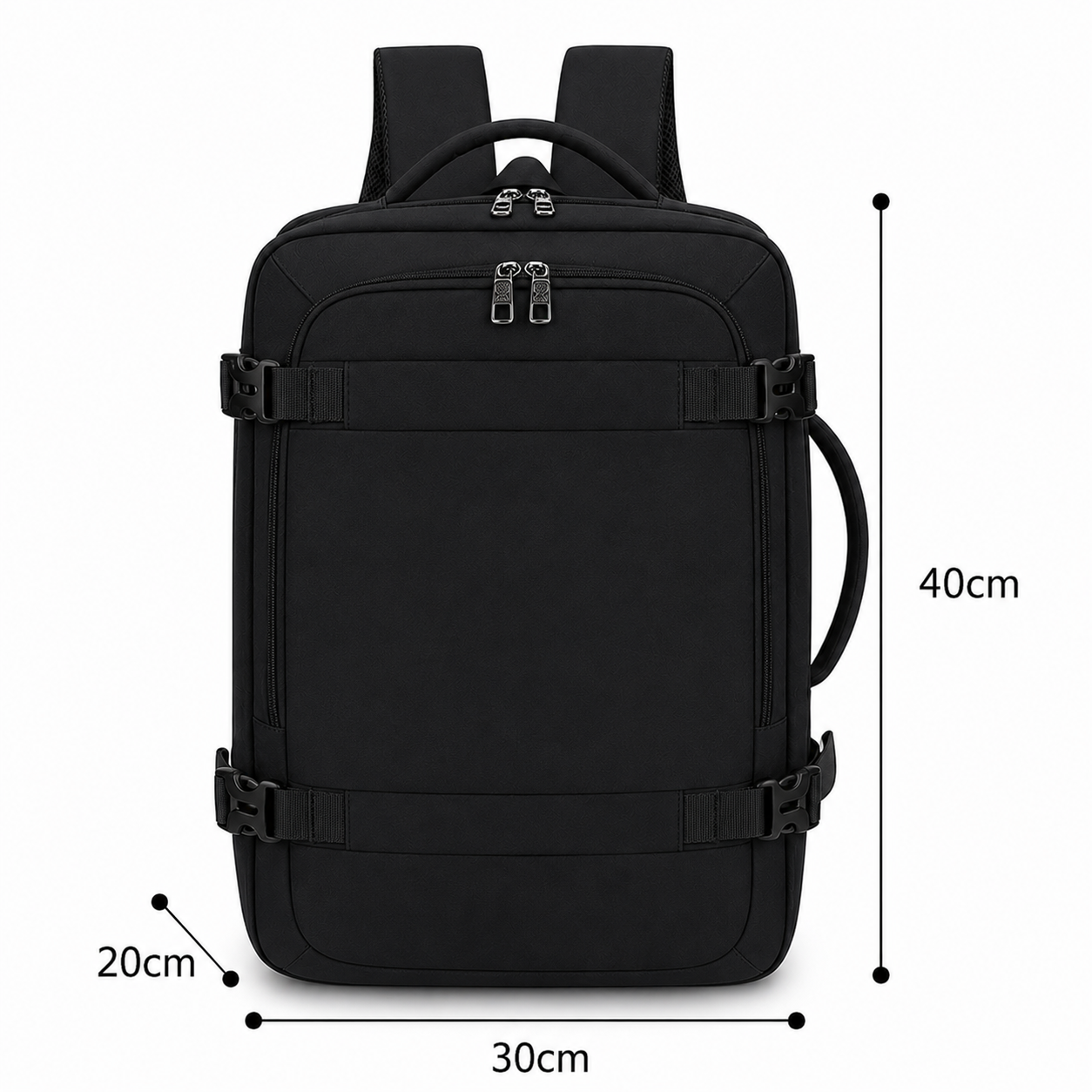 MOCHILA VIAJERA CABINERA 40X30X20CM MEDIDAS EUROPEAS EQUIPAJE DE MANO EXPANDIBLE - 10