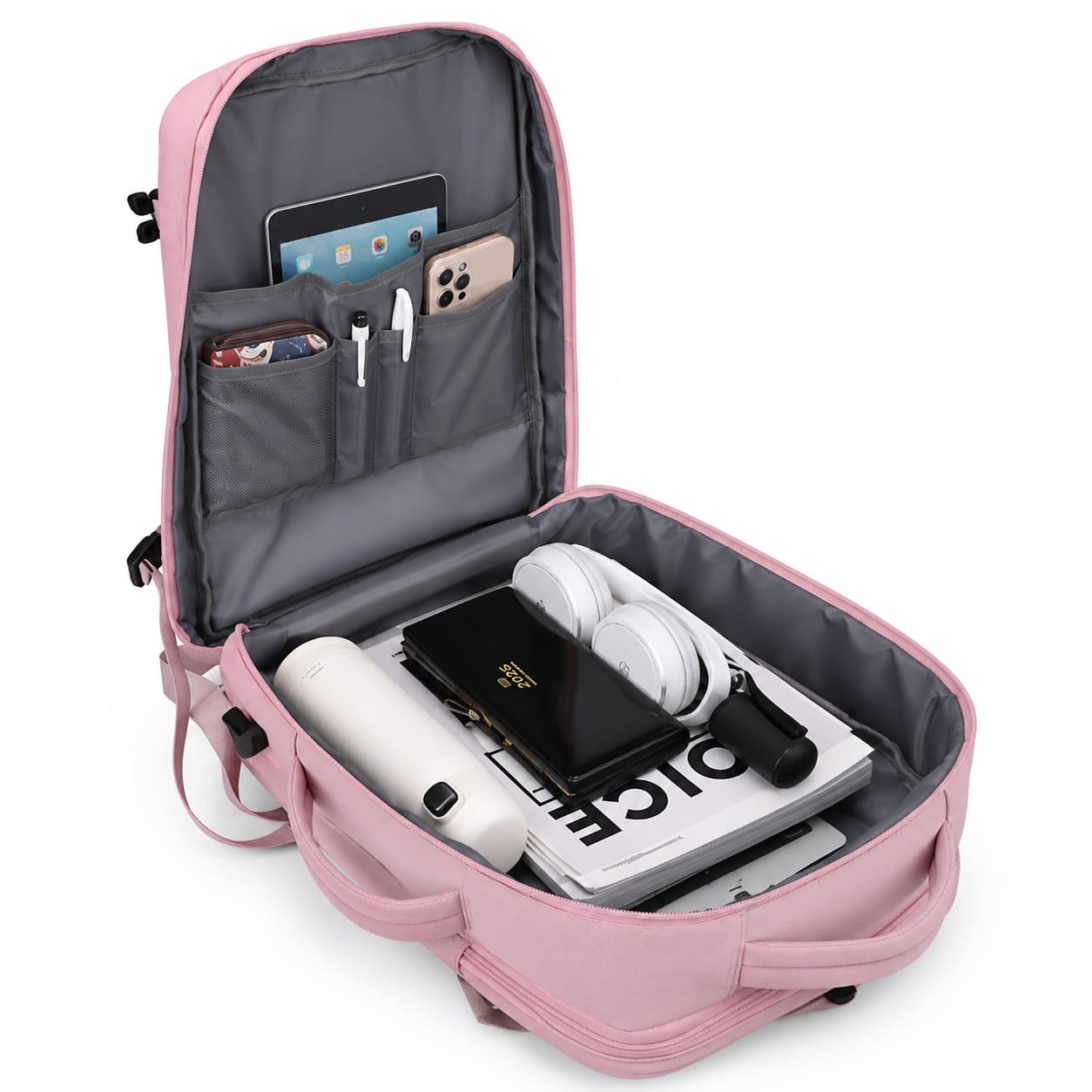 MOCHILA VIAJERA CABINERA 40X30X20CM MEDIDAS EUROPEAS EQUIPAJE DE MANO EXPANDIBLE - 5