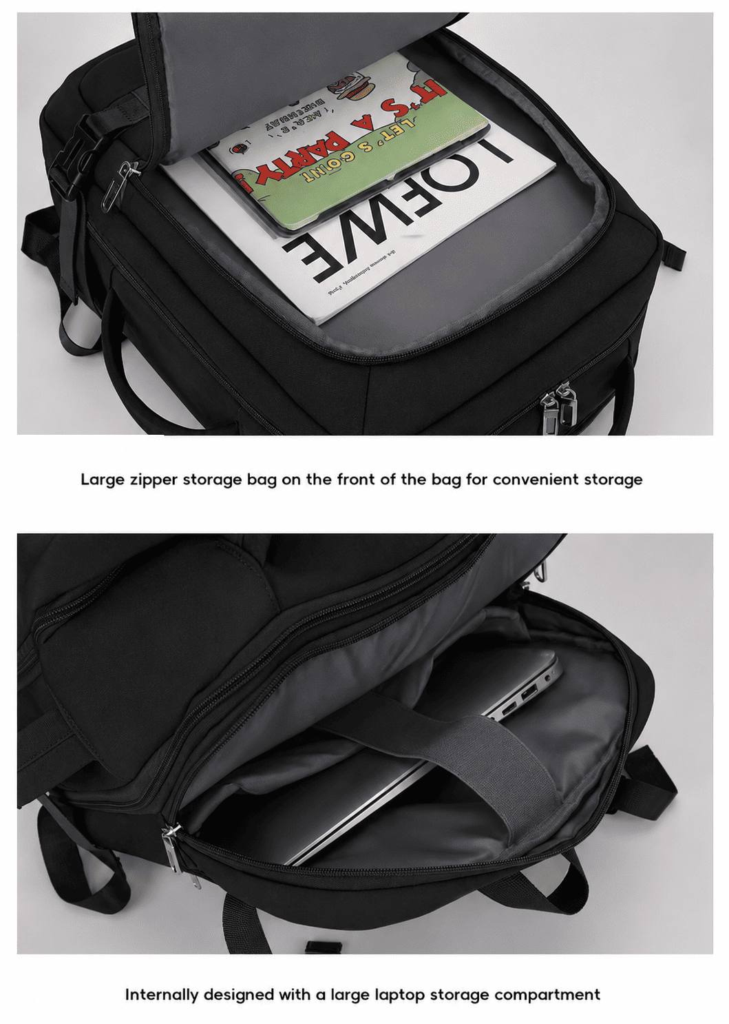 MOCHILA VIAJERA CABINERA 40X30X20CM MEDIDAS EUROPEAS EQUIPAJE DE MANO EXPANDIBLE - 6