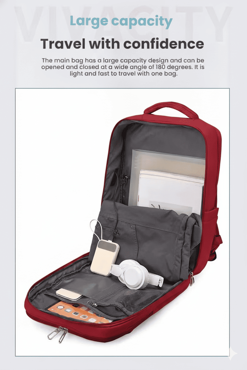 MOCHILA VIAJERA EQUIPAJE DE MANO PORTALAPTOP MULTIFUNCIONAL - 7