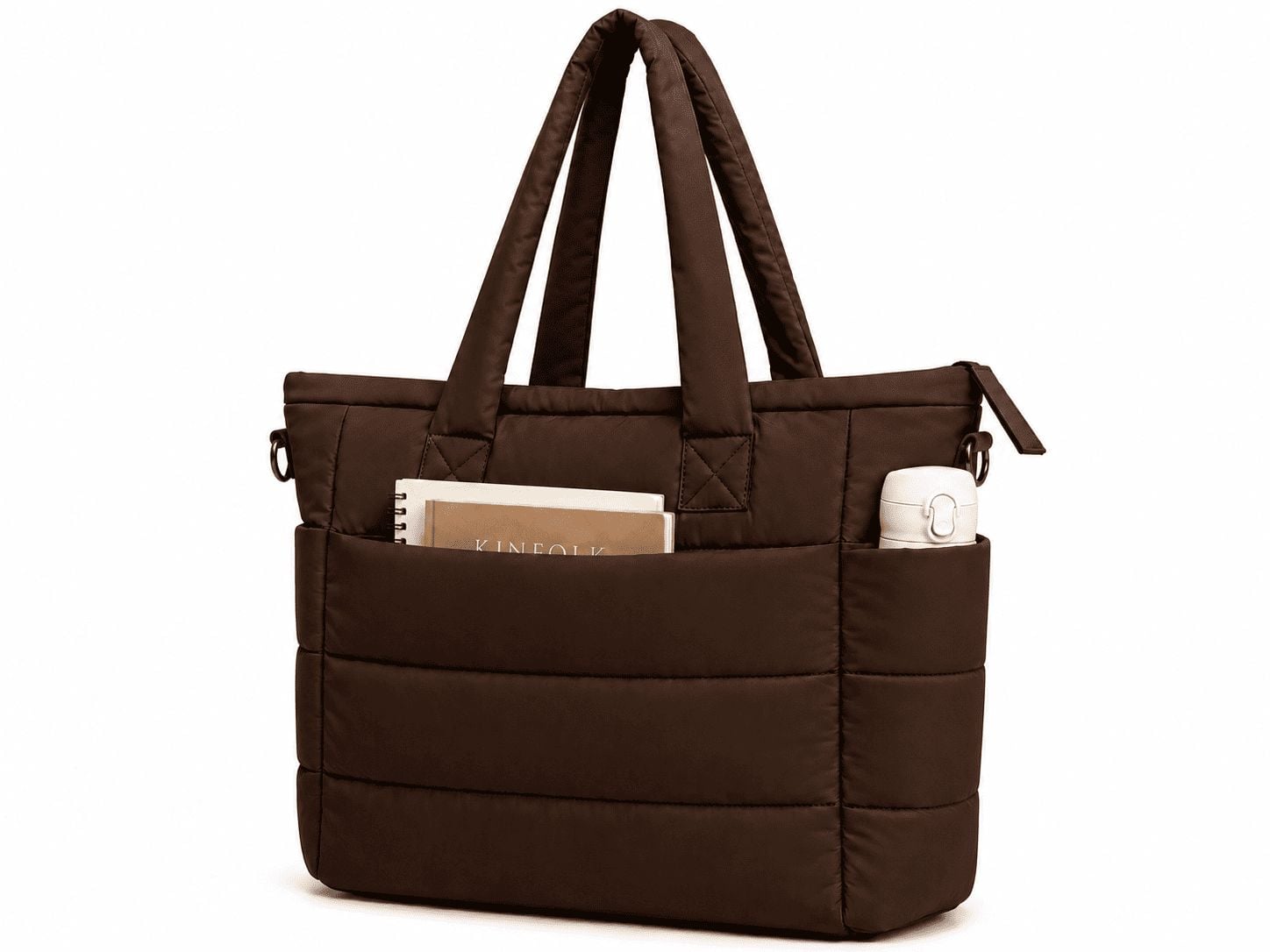 BOLSO PUFFER PORTALAPTOP, TOTE BAGS UNIVERSITARIO, EJECUTIVO Y VIAJE - HUESO - 2