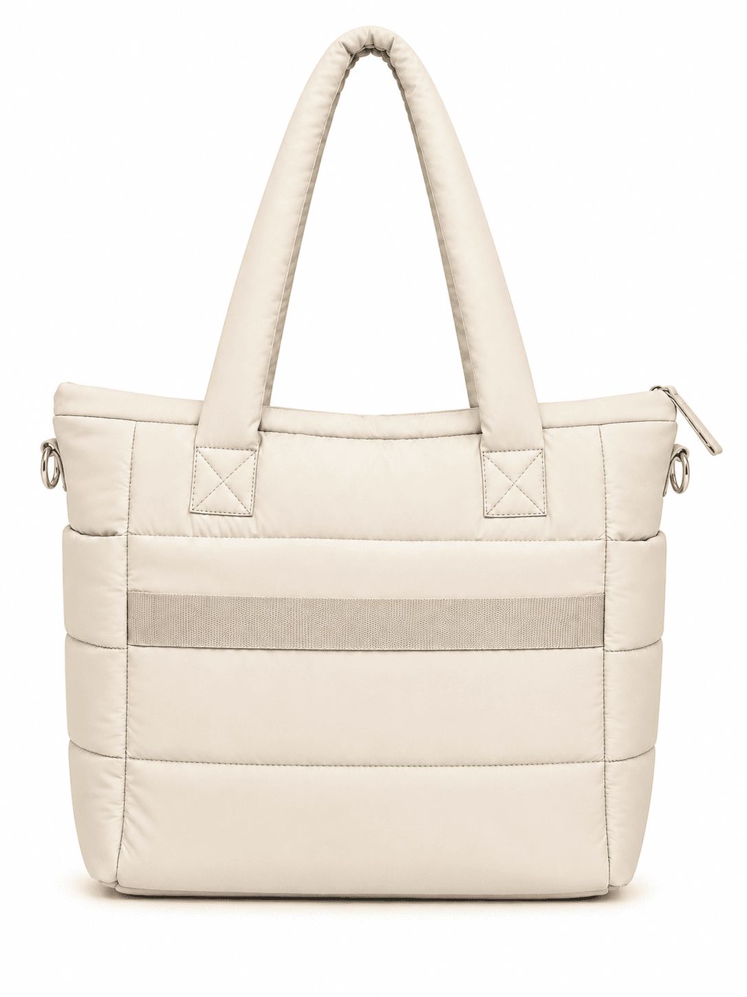 BOLSO PUFFER PORTALAPTOP, TOTE BAGS UNIVERSITARIO, EJECUTIVO Y VIAJE - HUESO - 5