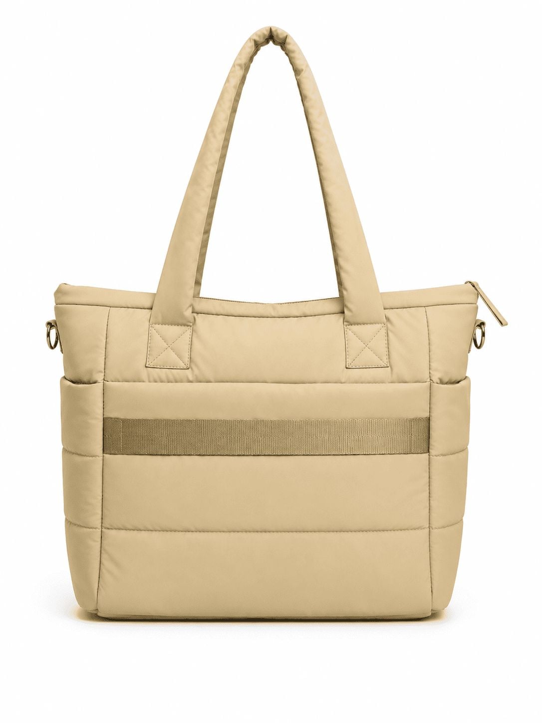 BOLSO PUFFER PORTALAPTOP, TOTE BAGS UNIVERSITARIO, EJECUTIVO Y VIAJE - HUESO - 5