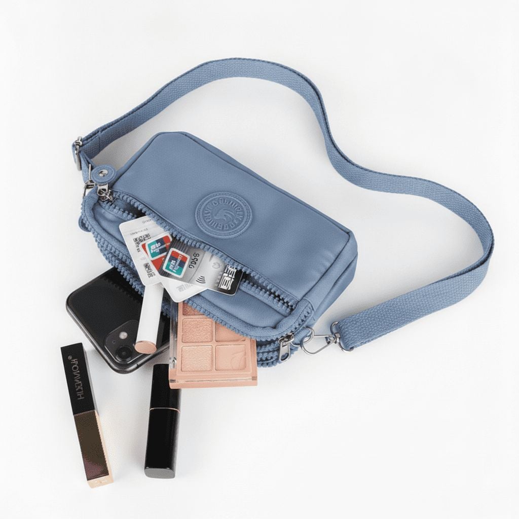 MORRAL DAILY MINI PARA DAMA RIÑONERA CARTERA - VERDE CEMENTO - 2