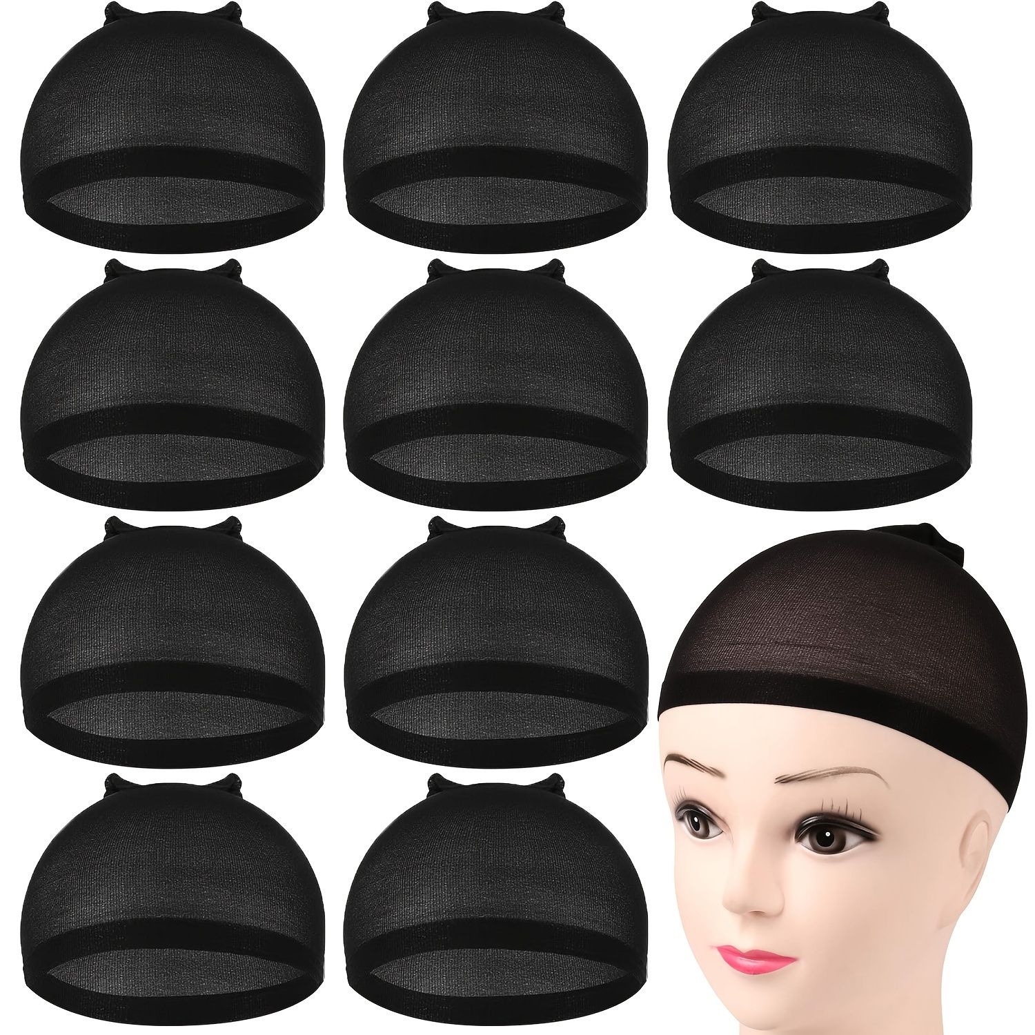 REDECILLA NEGRA PARA EL CABELLO 5 PACKS, MALLA ELASTICA, WIG CAP, GORRO PARA PELUCAS - 1