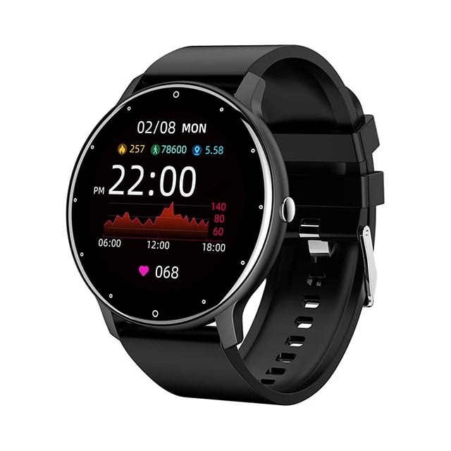 RELOJ INTELIGENTE SMARTWATCH ZL02 REDONDO UNISEX LLAMADAS BLUETOOTH FITNESS COLOR NEGRO - 1