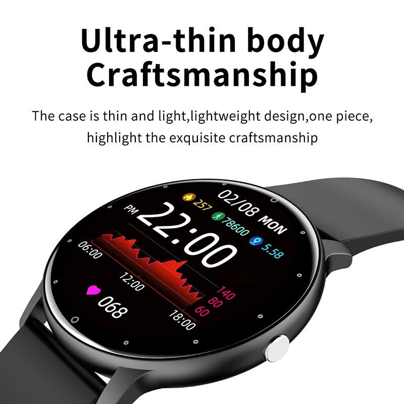 RELOJ INTELIGENTE SMARTWATCH ZL02 REDONDO UNISEX LLAMADAS BLUETOOTH FITNESS COLOR NEGRO - 10