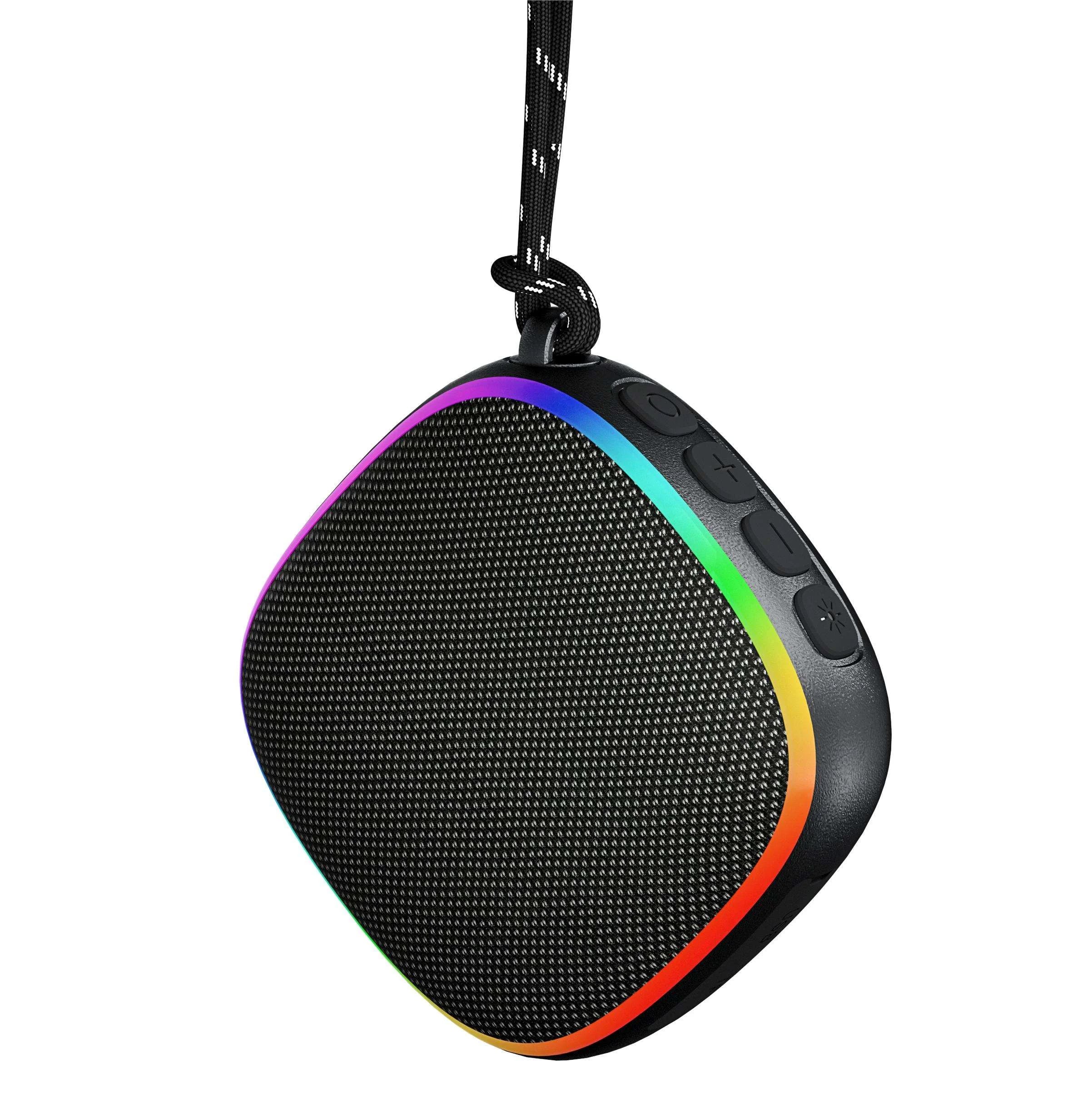 PARLANTE BLUETOOTH PORTATIL EBS-309 MAGNETICO IMPERMEABLE IPX5 PARA DEPORTES AL AIRE LIBRE CON LUCES RGB - 1