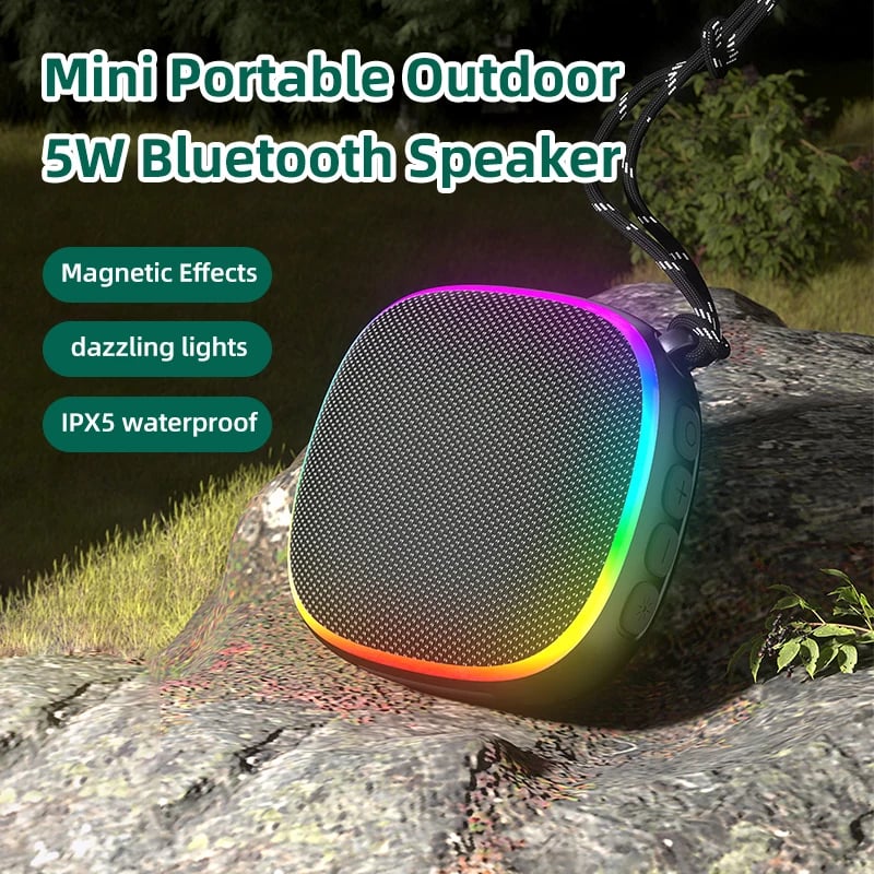 PARLANTE BLUETOOTH PORTATIL EBS-309 MAGNETICO IMPERMEABLE IPX5 PARA DEPORTES AL AIRE LIBRE CON LUCES RGB - 2