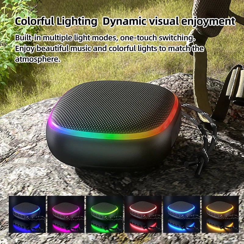 PARLANTE BLUETOOTH PORTATIL EBS-309 MAGNETICO IMPERMEABLE IPX5 PARA DEPORTES AL AIRE LIBRE CON LUCES RGB - 3