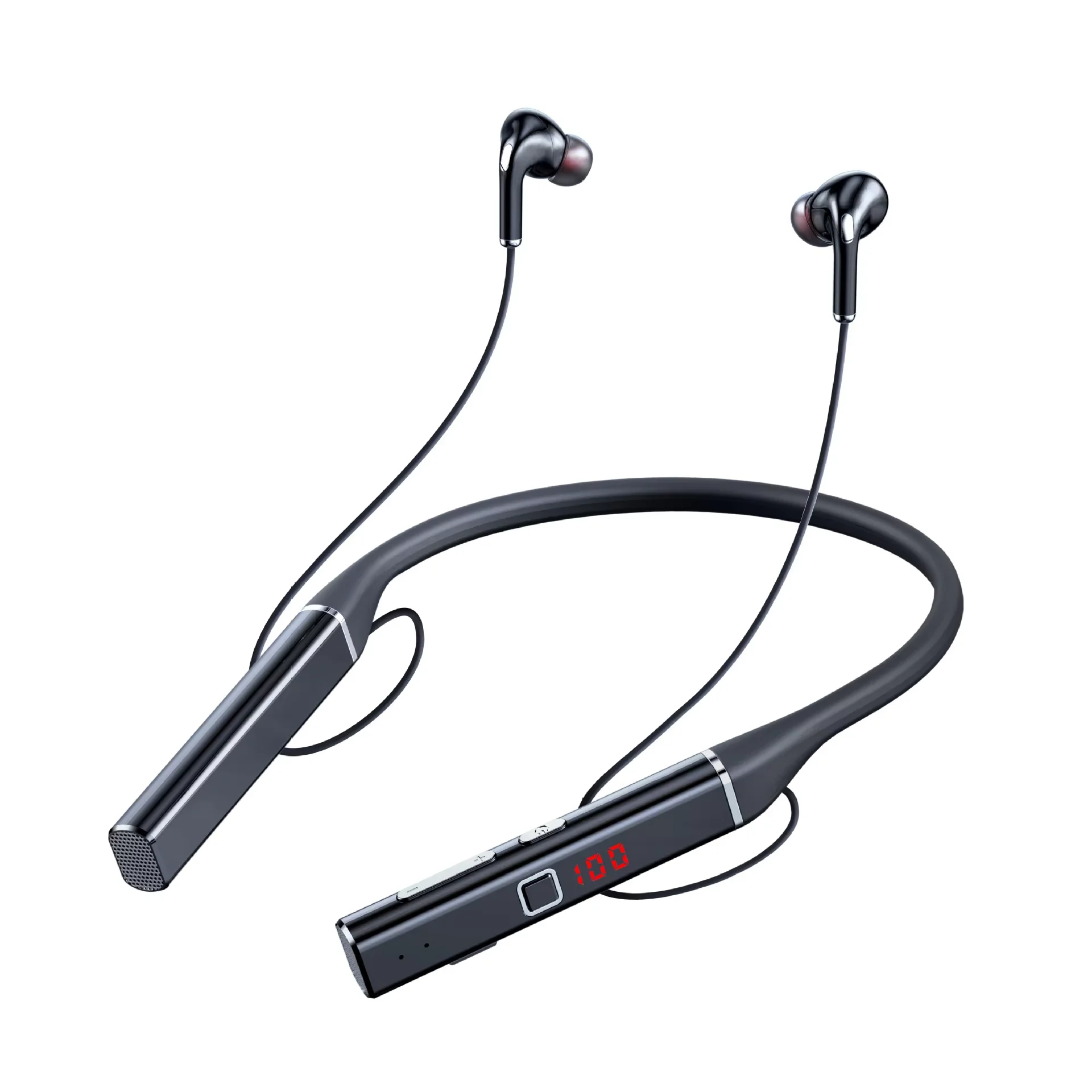 AUDÍFONOS DEPORTIVOS BLUETOOTH S720 NECKBAND BATERÍA 100H CON LECTOR DE TARJETA SD PARA HOMBRE Y MUJER COLOR NEGRO - 1