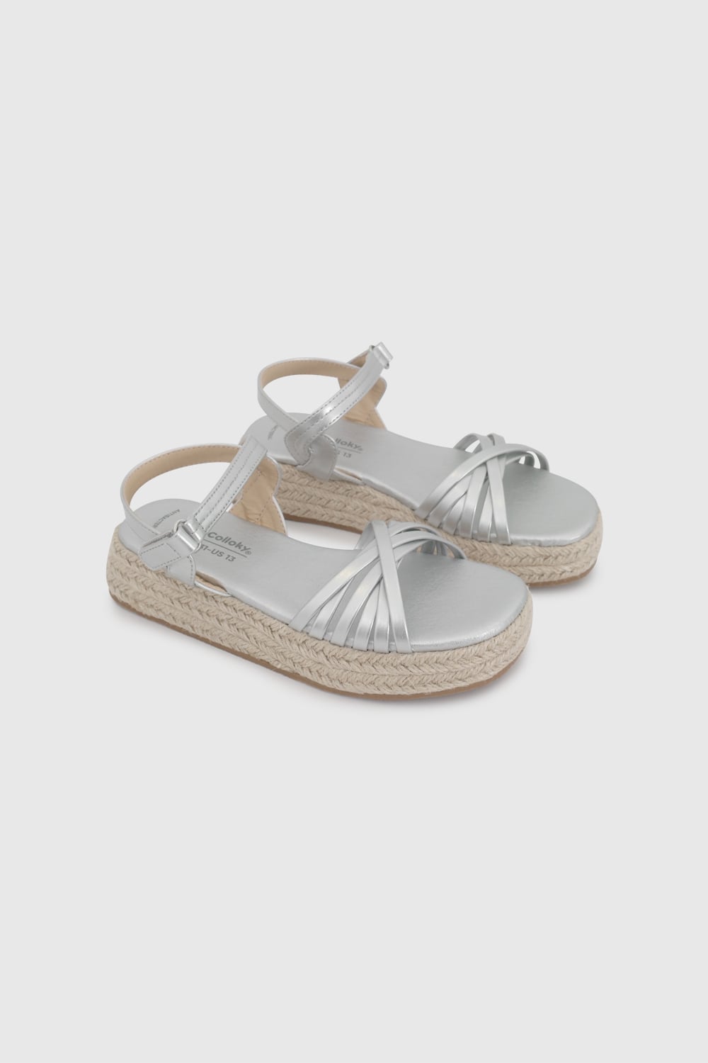 SANDALIA CASUAL COLLOKY KID NIÑA PLATEADO - 1